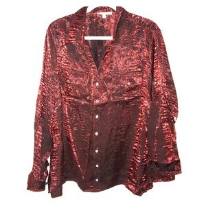 NY COLLECTION SHINY BLOUSE
